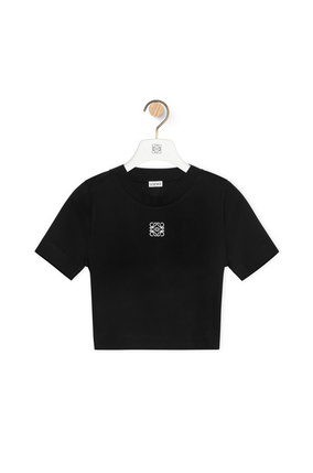 LOEWE Anagram top in ribbed cotton jersey Black