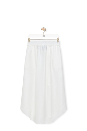LOEWE 黏膠纖維和亞麻混紡中長裙 白色