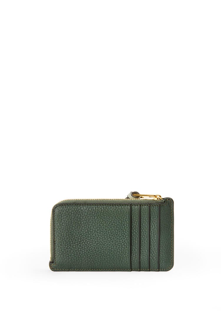 LOEWE Coin cardholder in soft grained calfskin Vintage Khaki/Lime Yellow