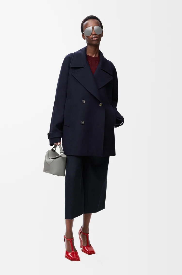 LOEWE Coat in wool blend Navy Blue