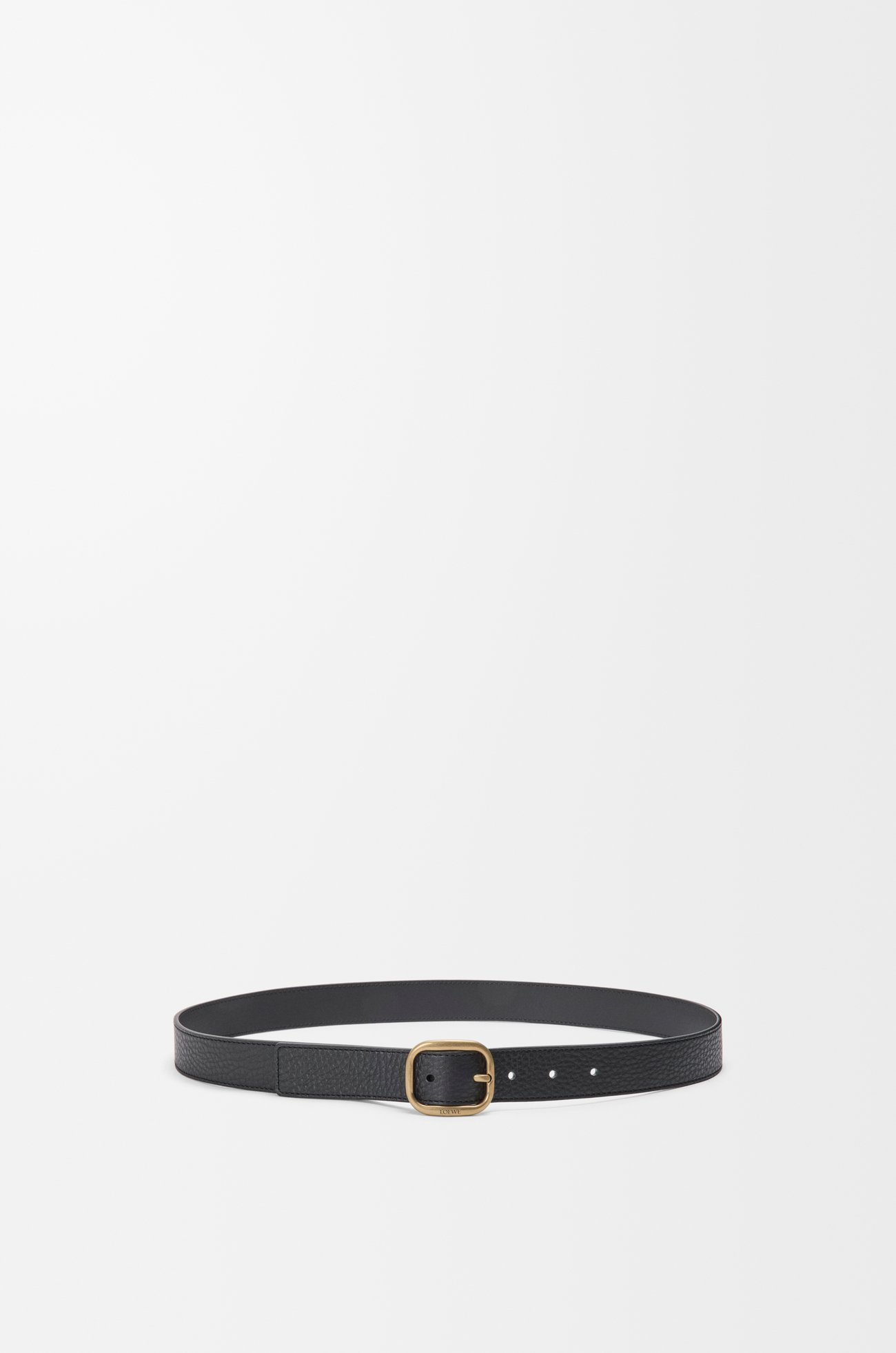 LOEWE 柔軟粒面小牛皮腰帶 黑色/金色