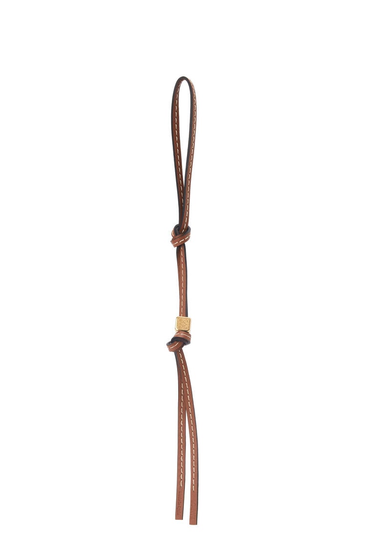 LOEWE Small Anagram strap in calfskin and brass Tan/Gold pdp_rd