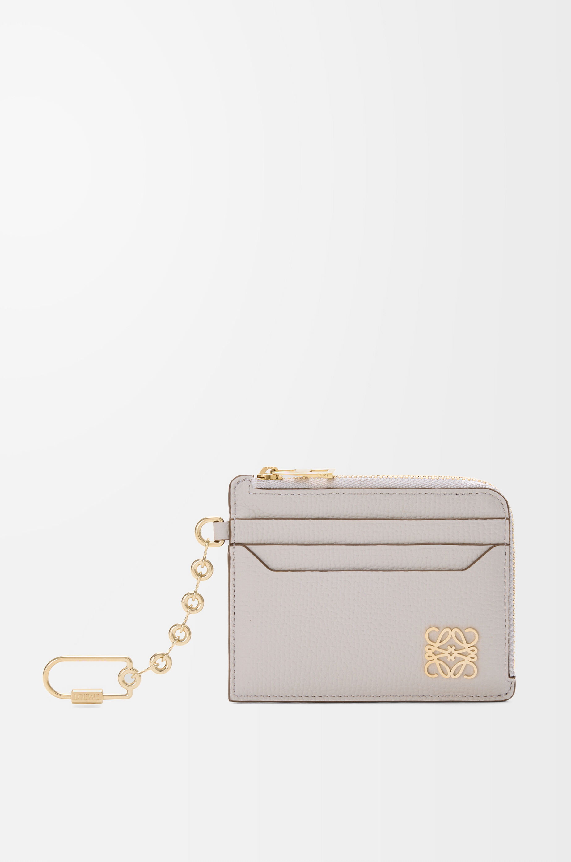 Anagram square coin cardholder in pebble grained calfskin Grey - LOEWE