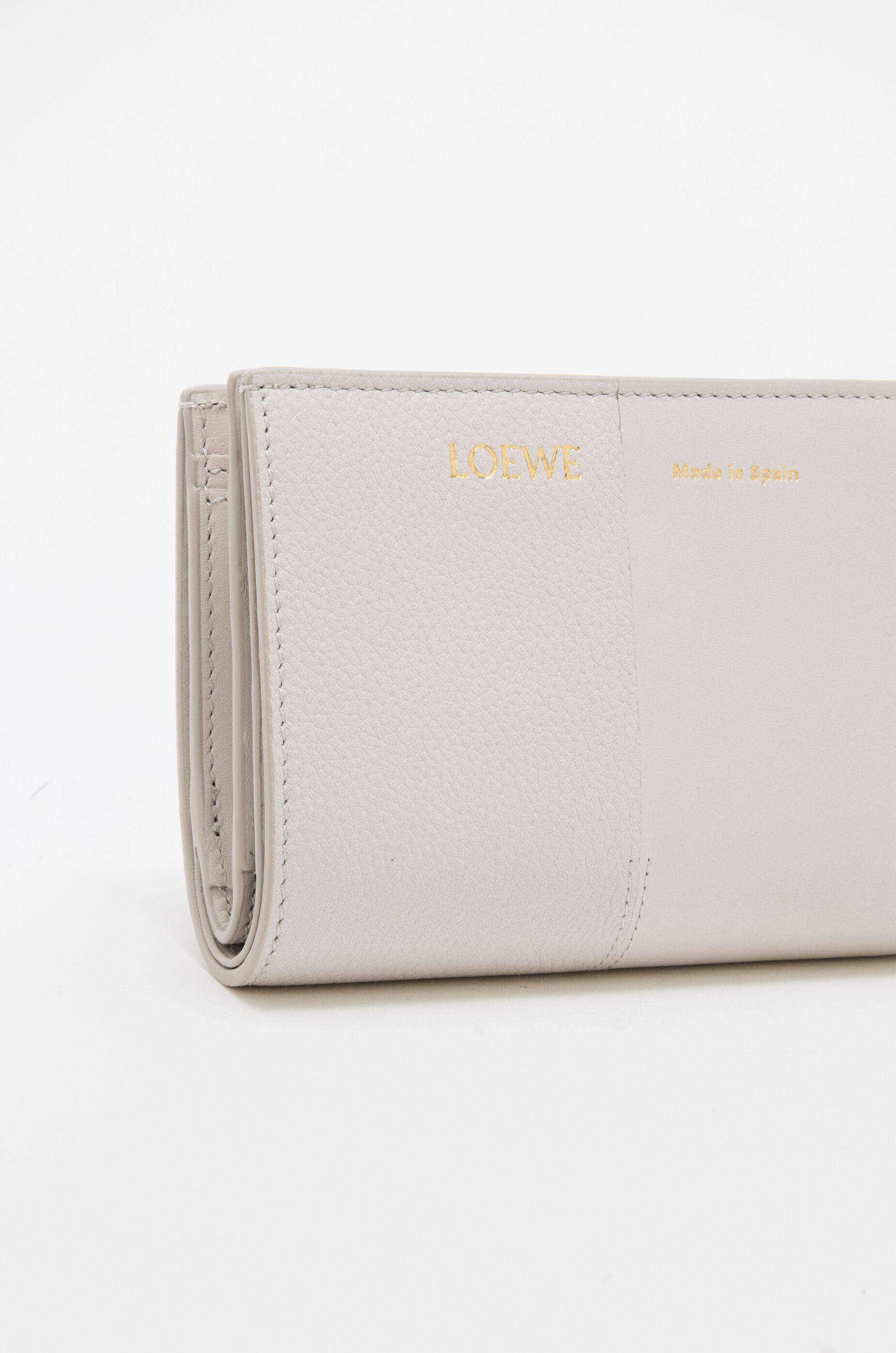 Duet compact wallet in smooth and grained calfskin Grey - LOEWE