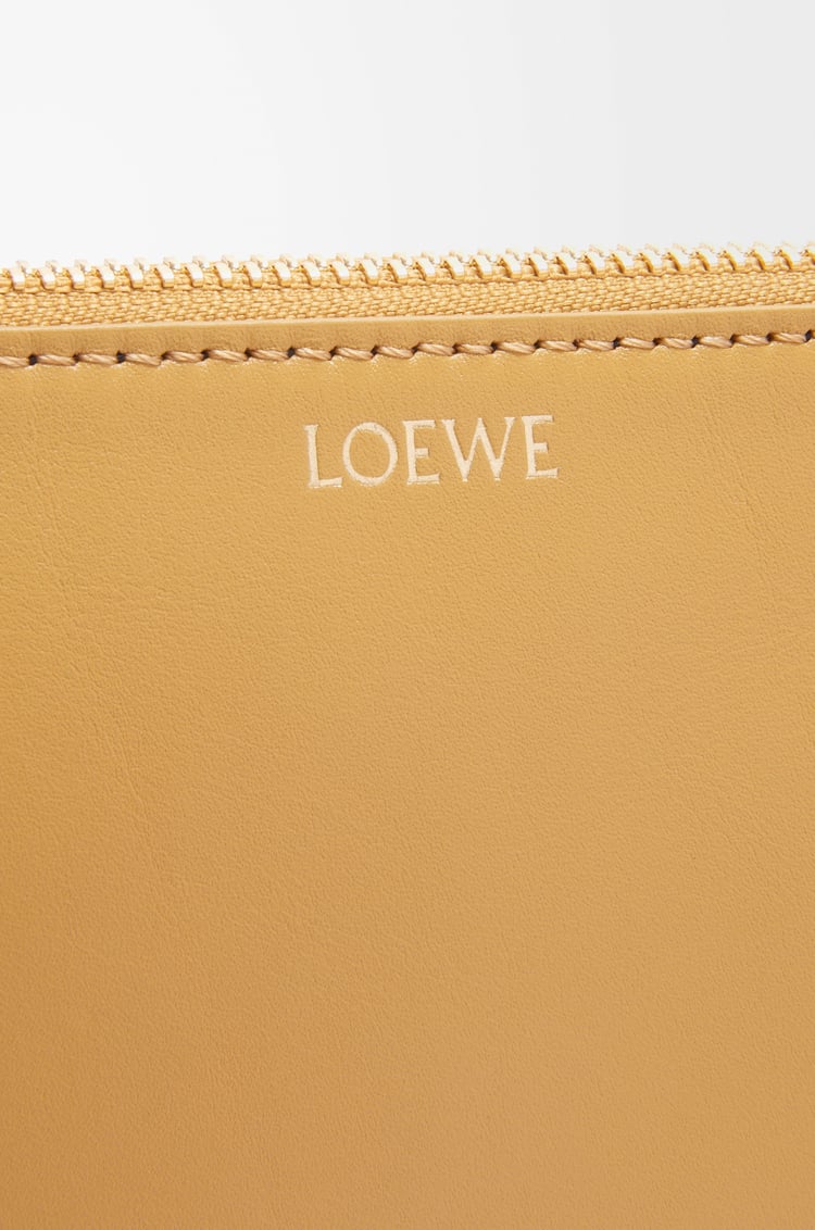 LOEWE Knot T pouch in shiny nappa calfskin Sahara/Crimson