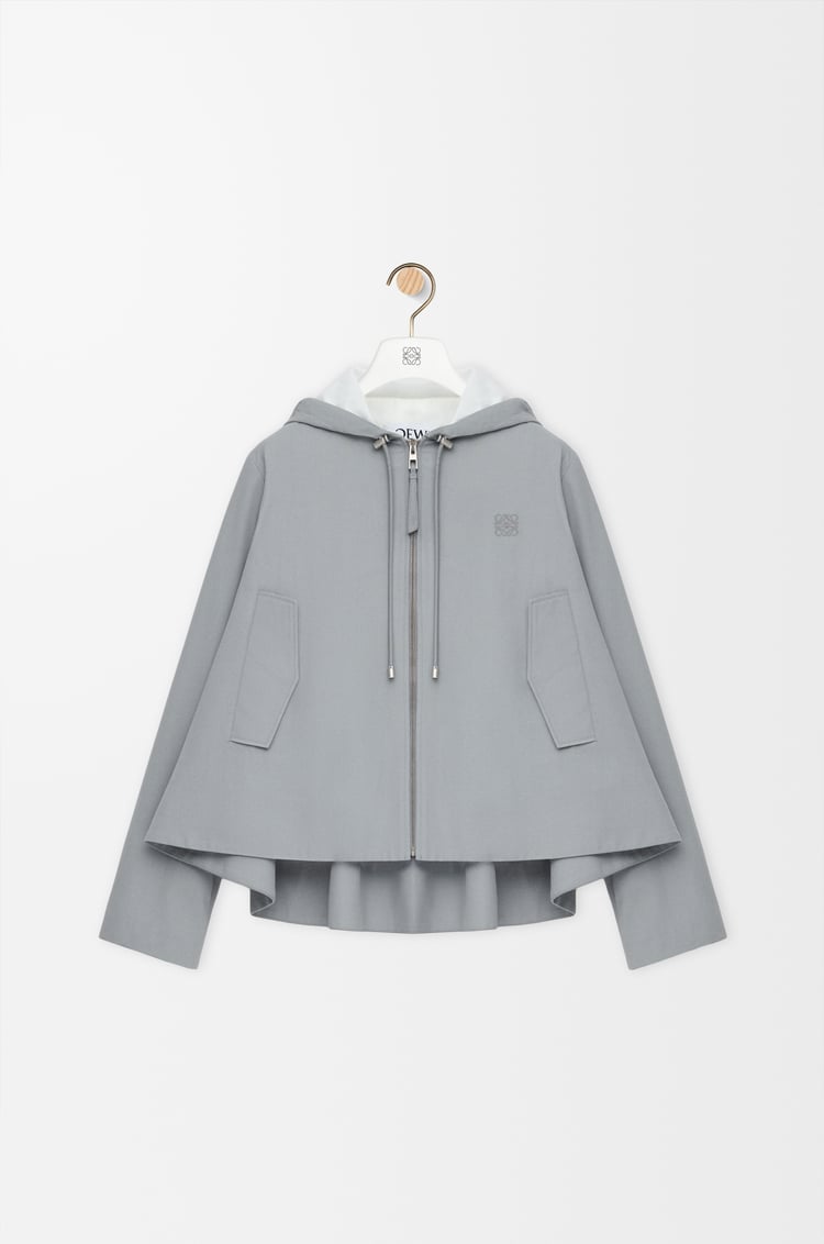 LOEWE 棉質連帽夾克 淺灰色