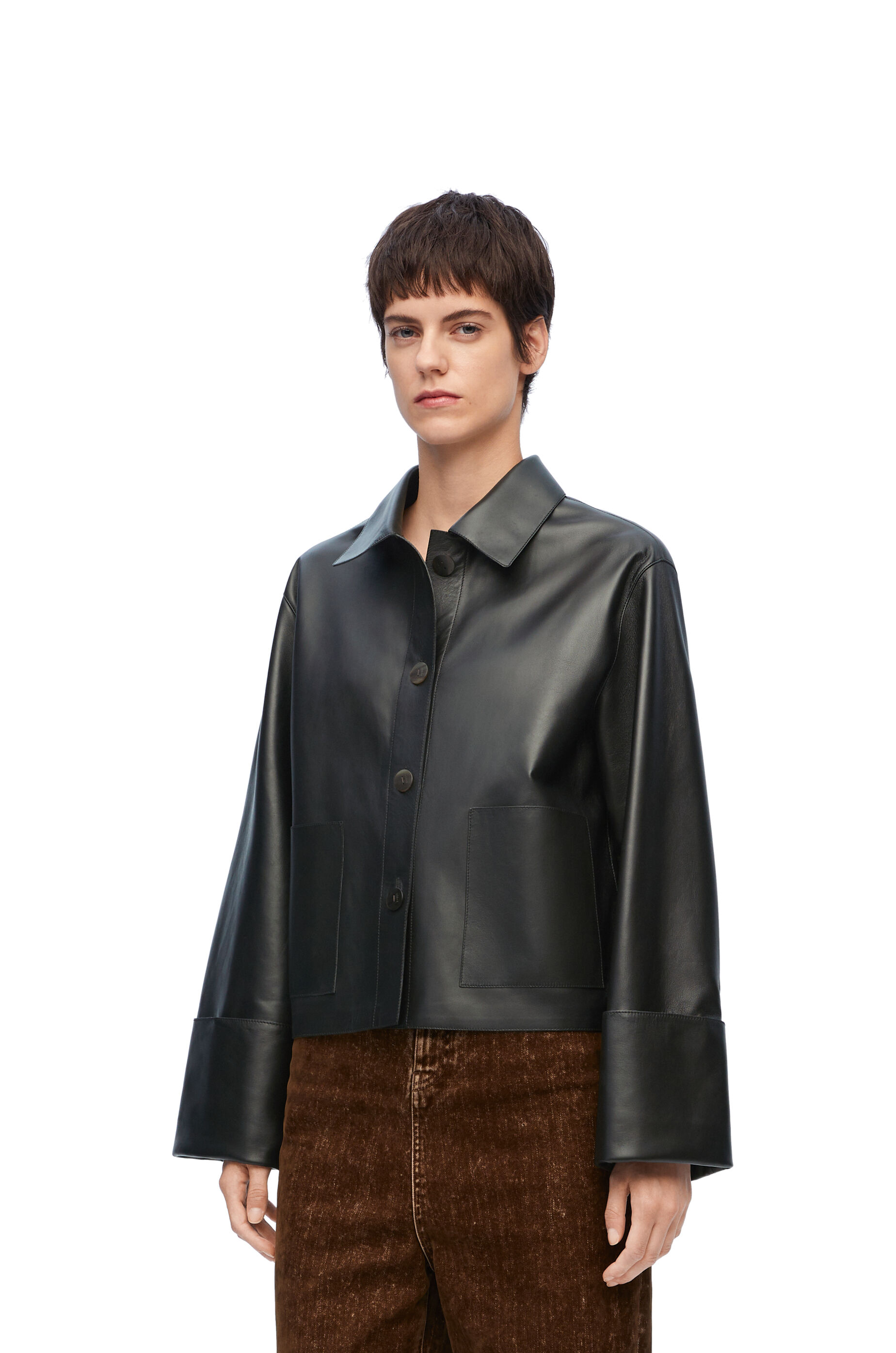 ロエベ　ターンアップ ジャケット（ナパラム）　ブラック　フィッシャーマン ターンアップ ジャケット（ナパラム） ブラック - LOEWE