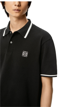 LOEWE Anagram polo in cotton Black plp_rd