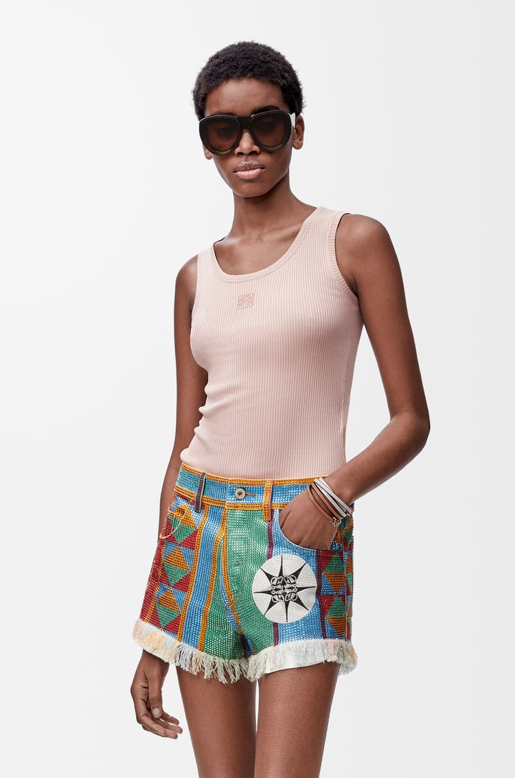 LOEWE Anagram tank top in silk Light Pink