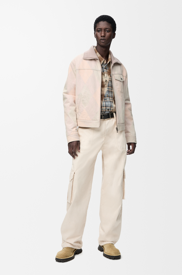 LOEWE Giacca con zip in denim Beige