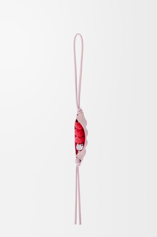 LOEWE Bean charm in brass and calfskin Pink/Red