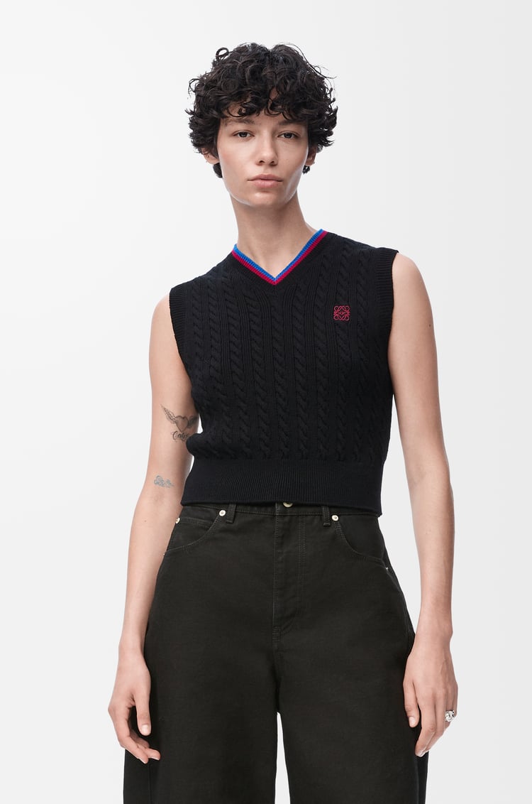LOEWE Vest in cotton Black