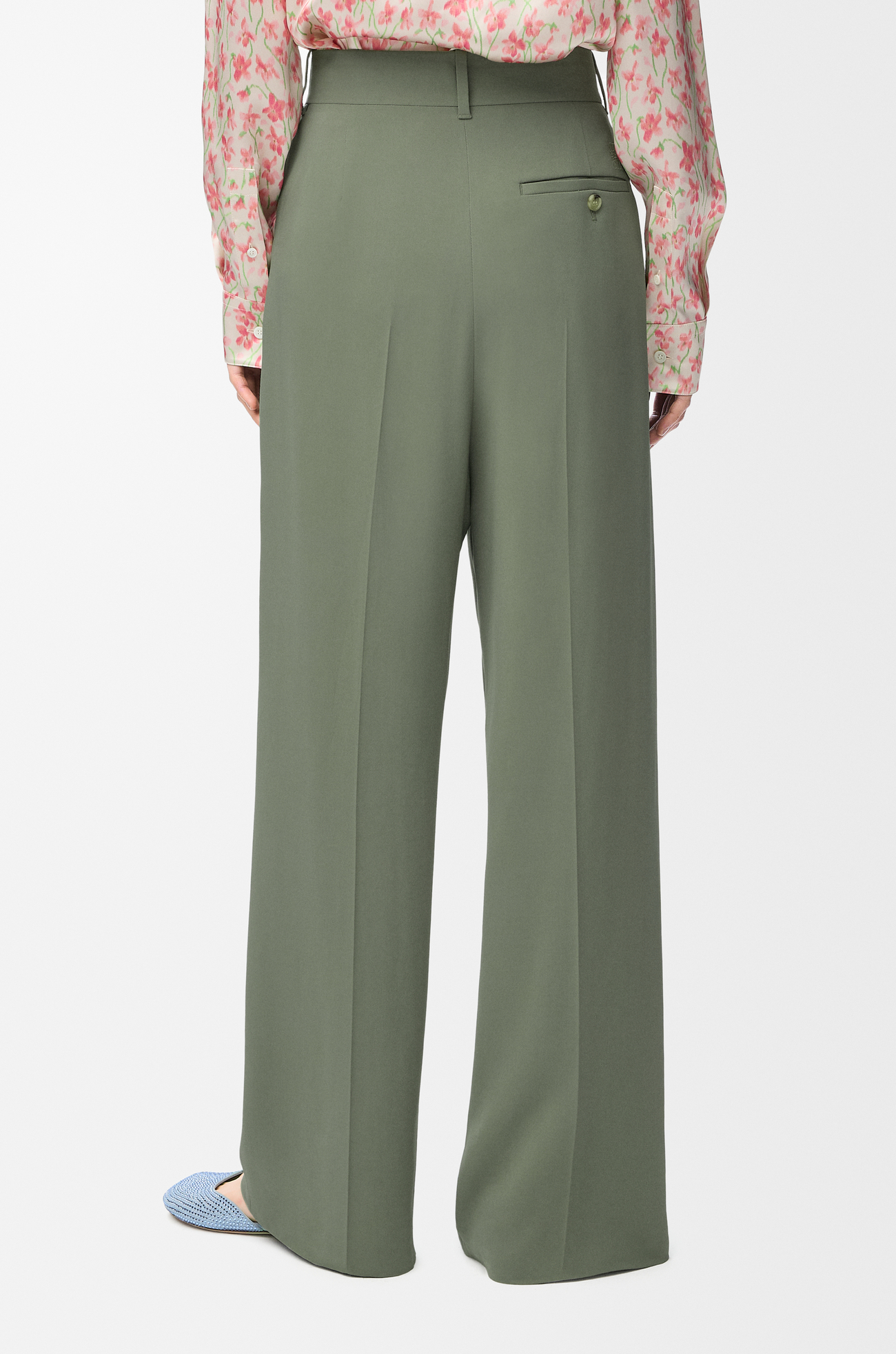 LOEWE 트라우저 - 스트레치 비스코스 Light Khaki Green