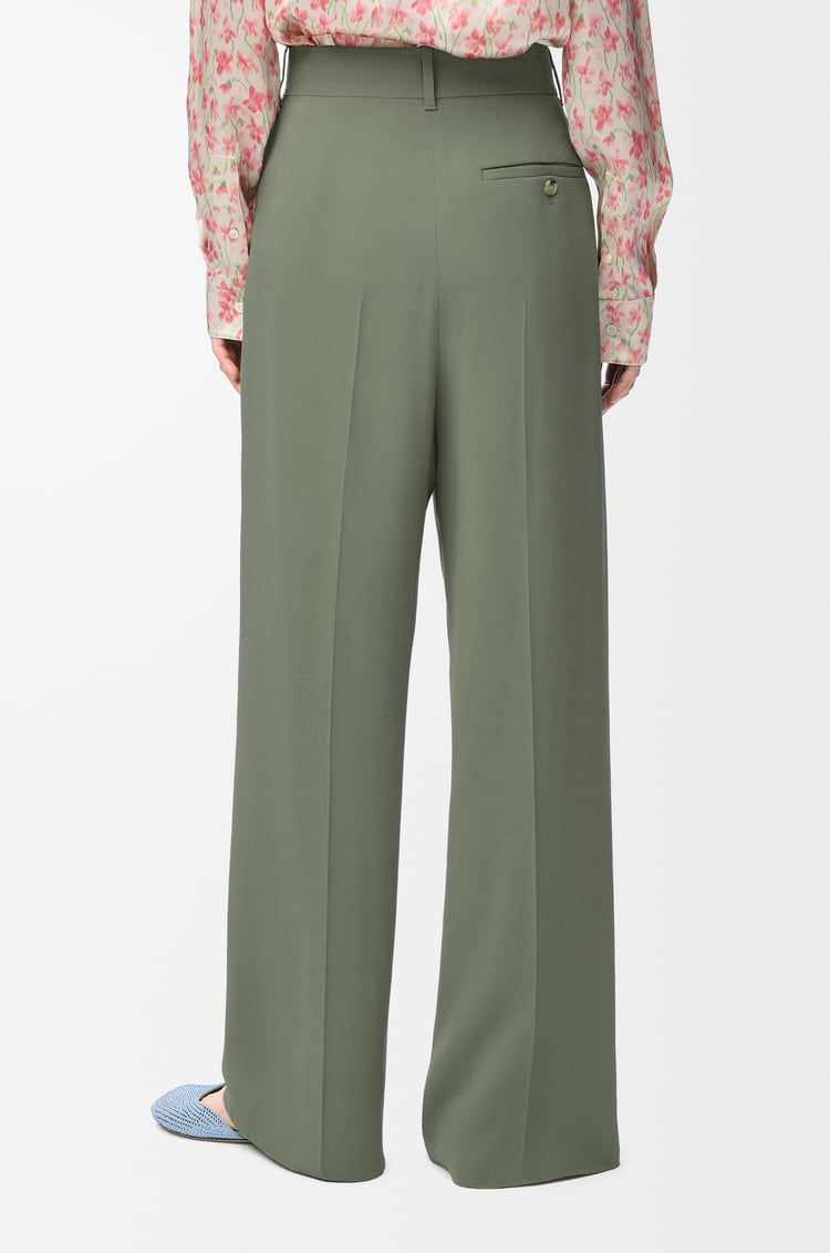 LOEWE Trousers in stretch viscose Light Khaki Green