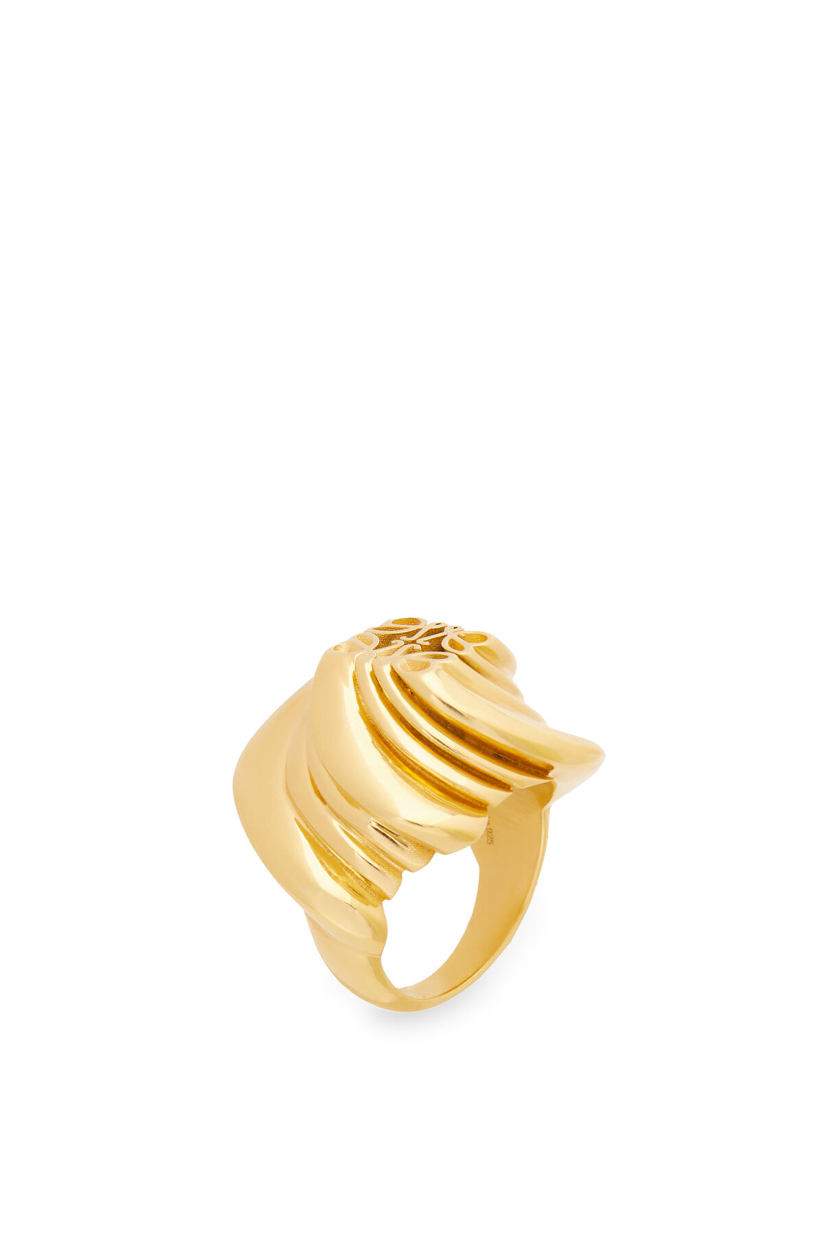 Twisted Anagram signet ring in sterling silver Gold LOEWE