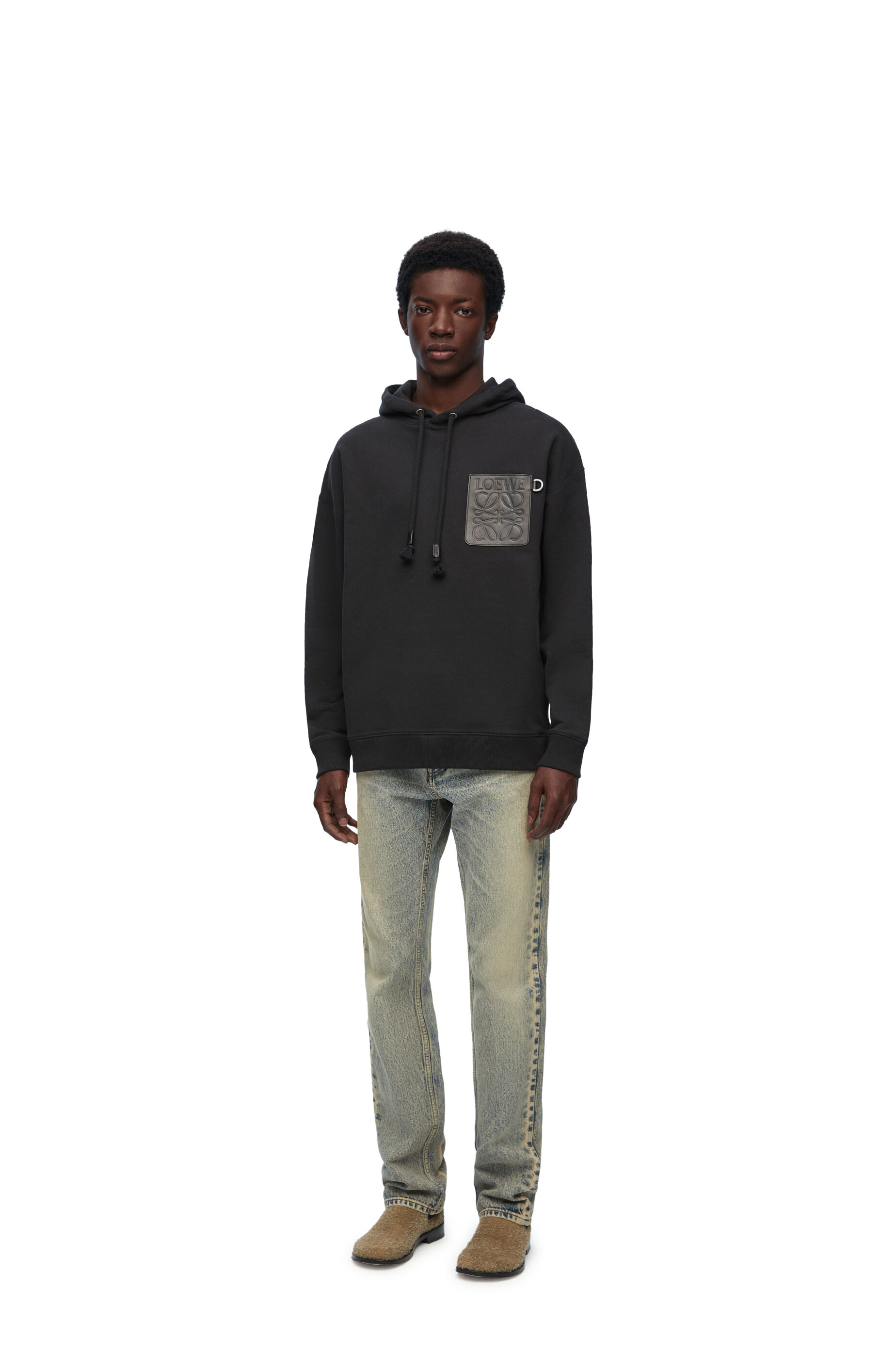 Relaxed fit hoodie in cotton Black LOEWE