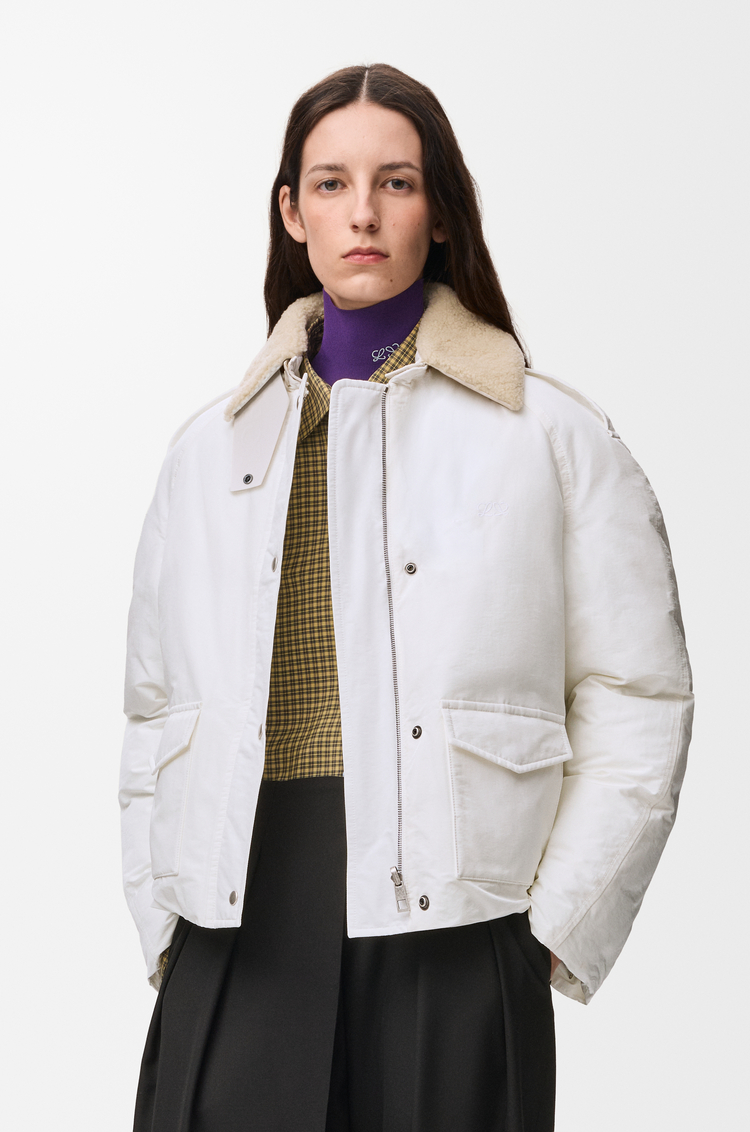 LOEWE Puffer jacket in technical cotton Ivory