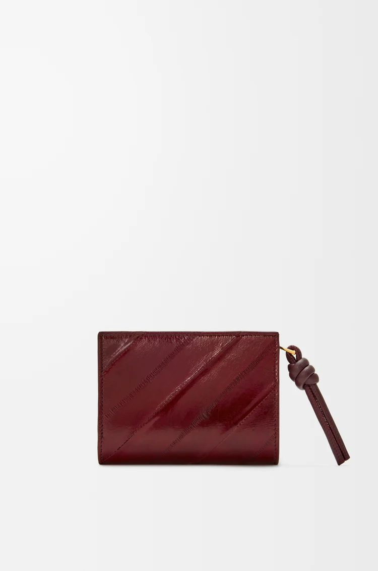 LOEWE Knot compact wallet in hagfish Dark Burgundy