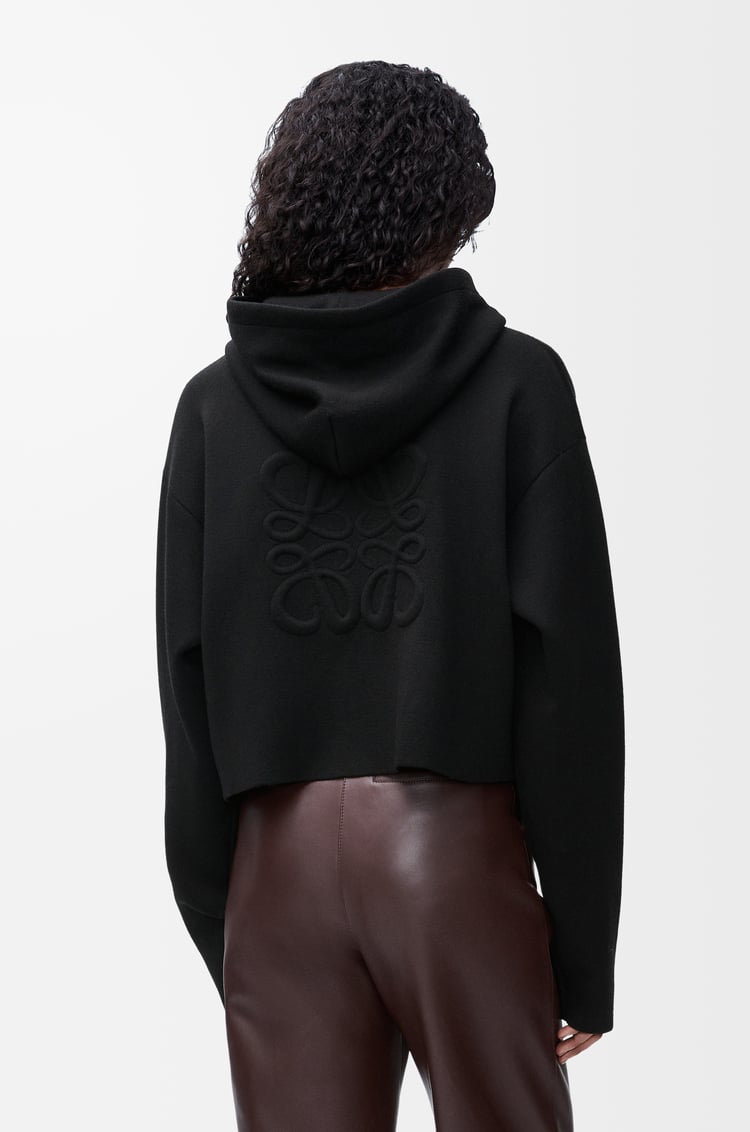 LOEWE Sudadera Anagram en lana con capucha y cremallera Negro
