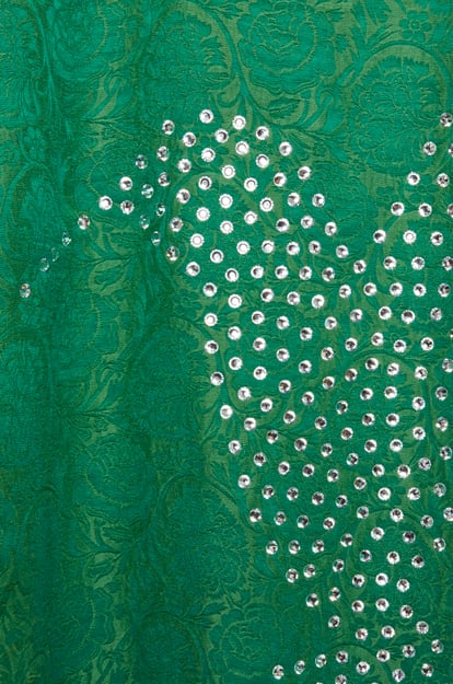 LOEWE Top con cristales en lino y seda Verde plp_rd