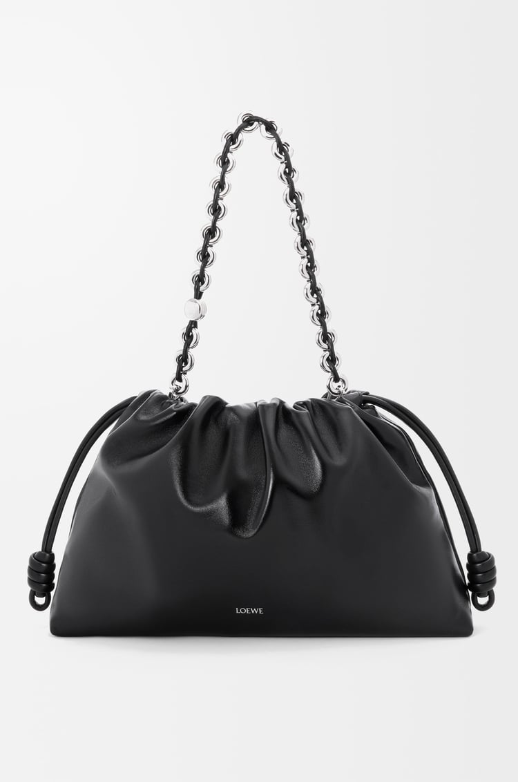 LOEWE Large Flamenco purse in patent nappa lambskin Black