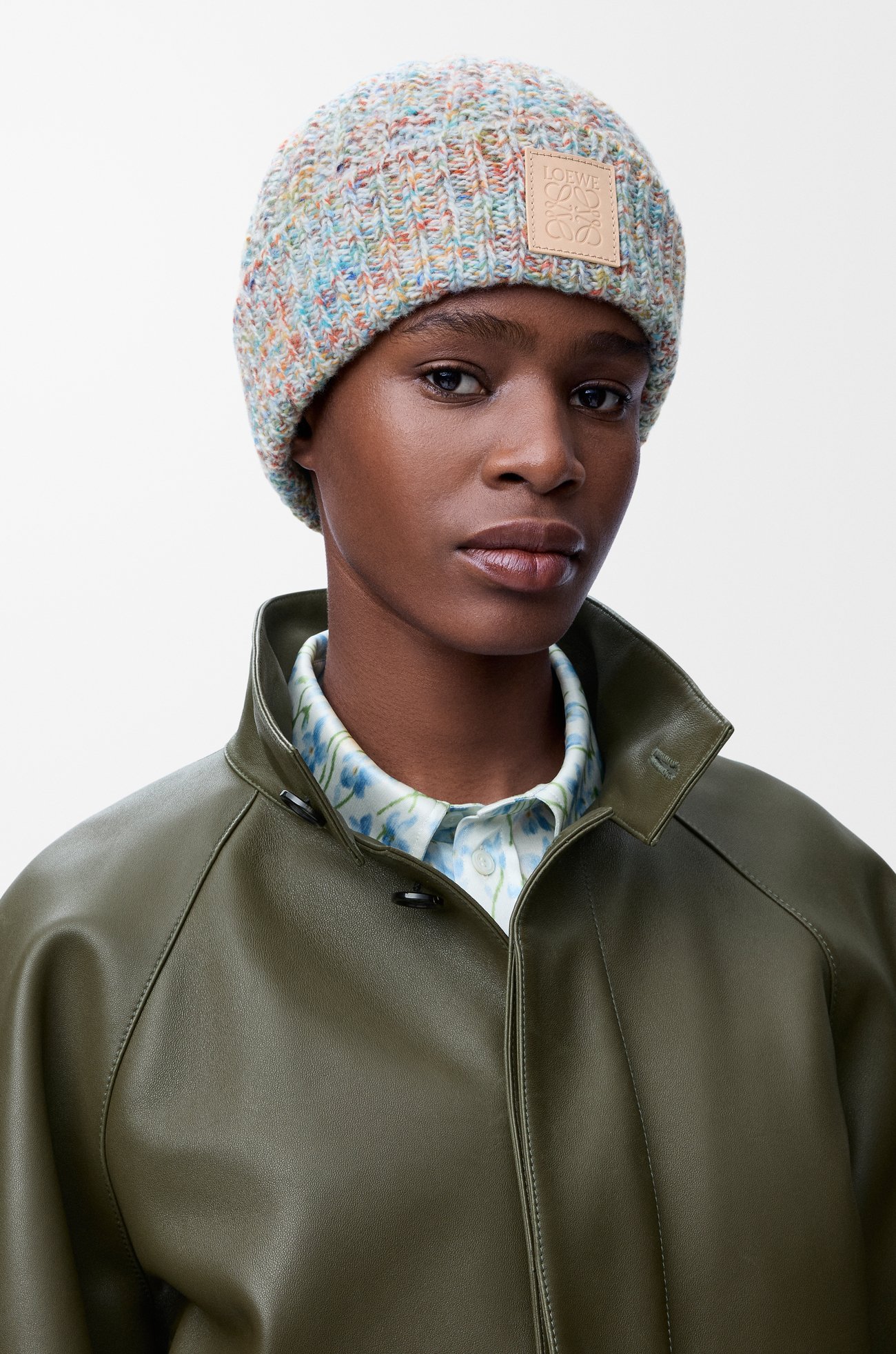 LOEWE Beanie in wool and cashmere blend Multicolor