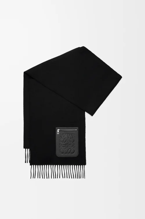 LOEWE スカーフ（ウール&カシミヤ） ブラック
