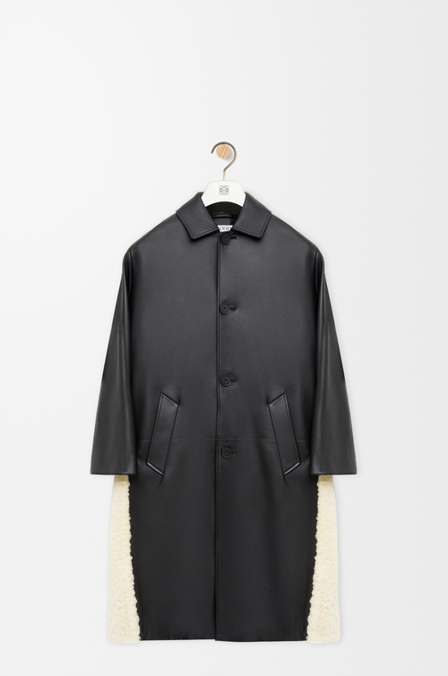 LOEWE Abrigo en piel napa de cordero Negro