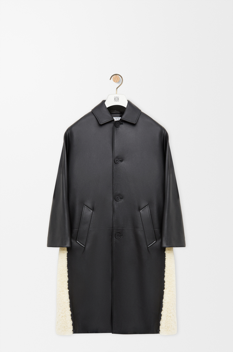 LOEWE Abrigo en piel napa de cordero Negro