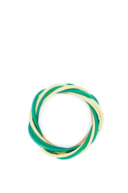 LOEWE Bicolour braided bangle in calfskin Pale Lime/Green plp_rd