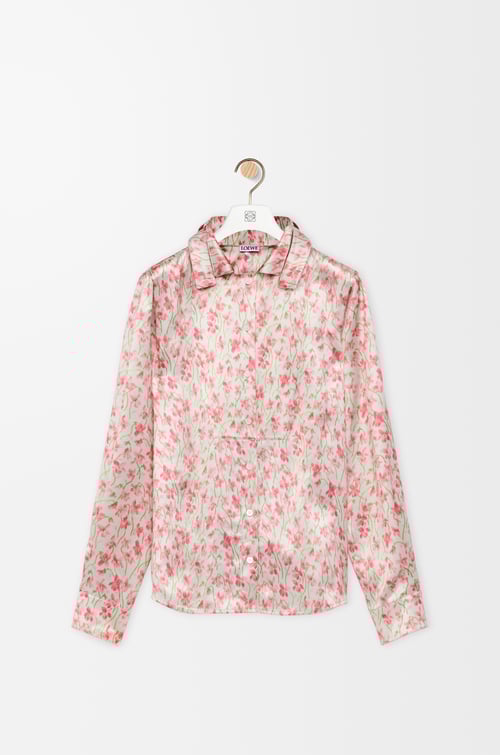 LOEWE Camisa en viscosa Blanco/Rosa