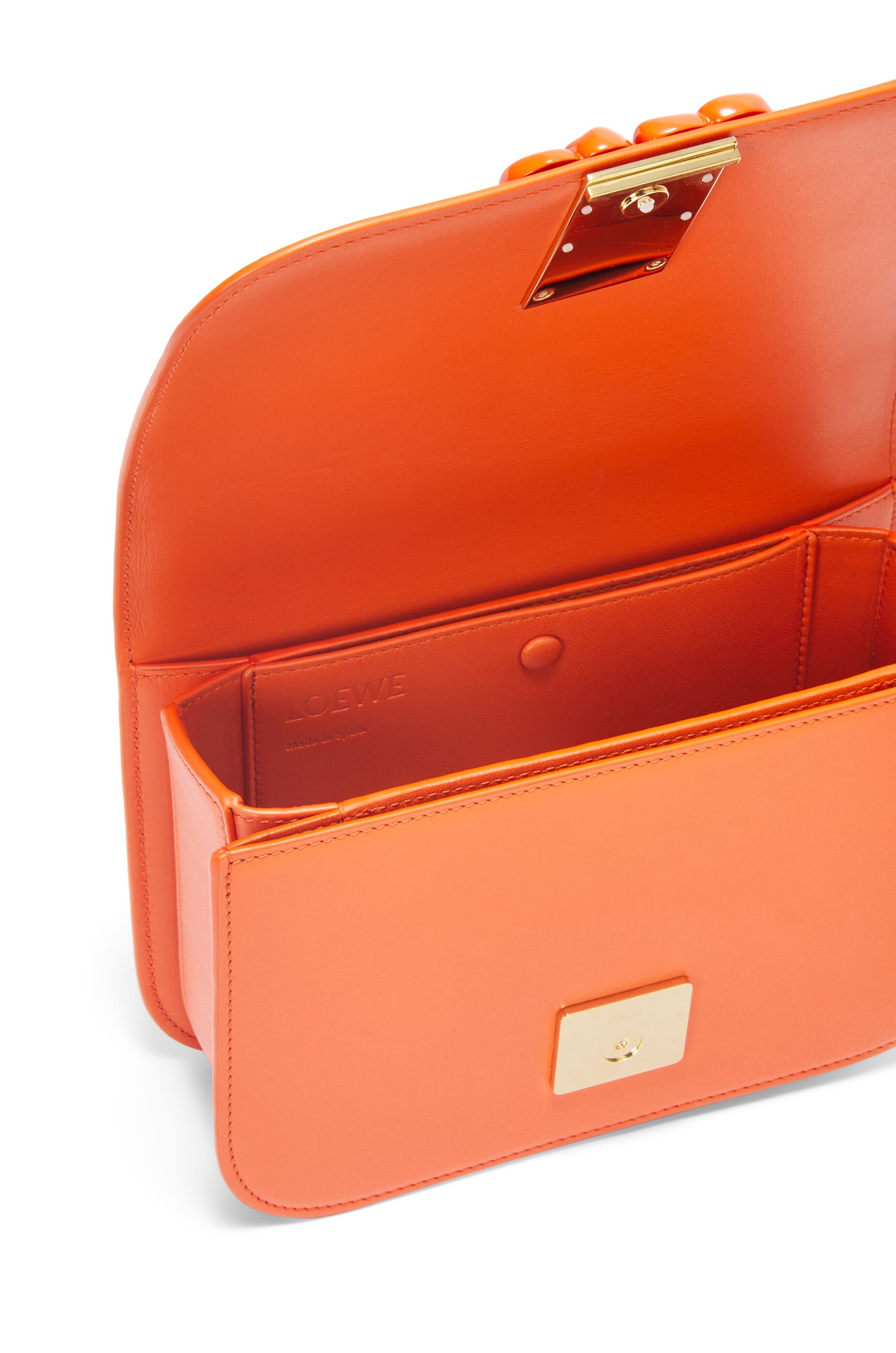 Small Goya bag in silk calfskin Orange - LOEWE
