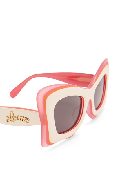 LOEWE Multilayer Butterfly-Sonnenbrille aus Acetat Weiß/Pink plp_rd