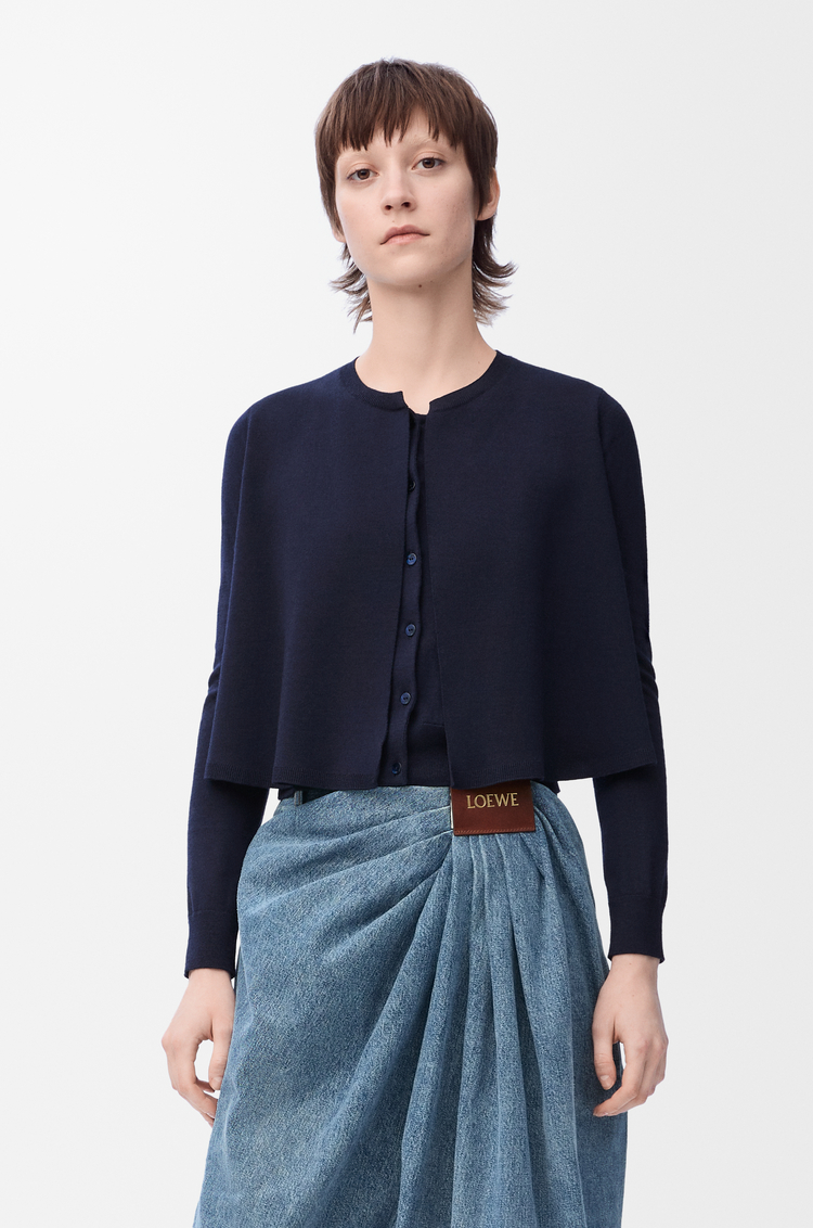 LOEWE Cardigan in wool Dark Navy Blue