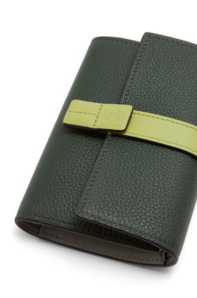 LOEWE Small vertical wallet in soft grained calfskin Vintage Khaki/Lime Yellow plp_rd