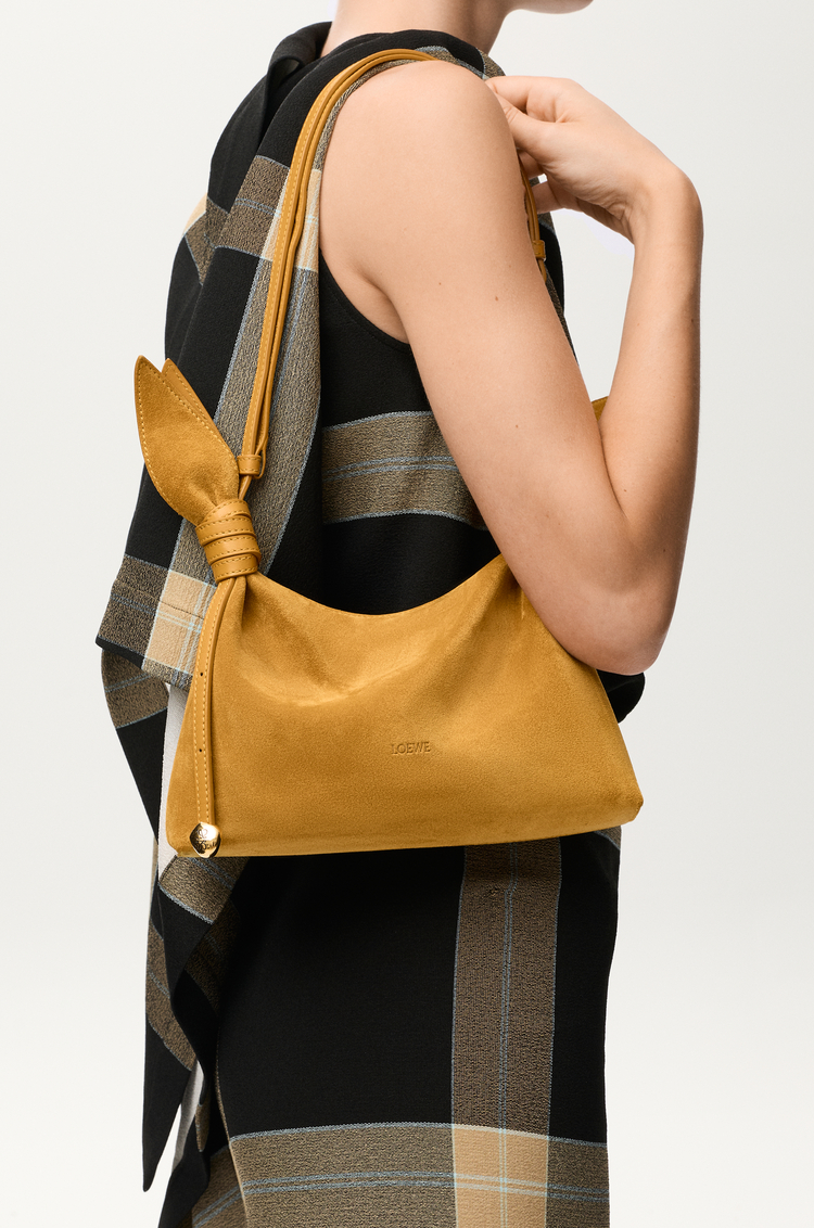LOEWE Mini Scarf bag in suede 오커