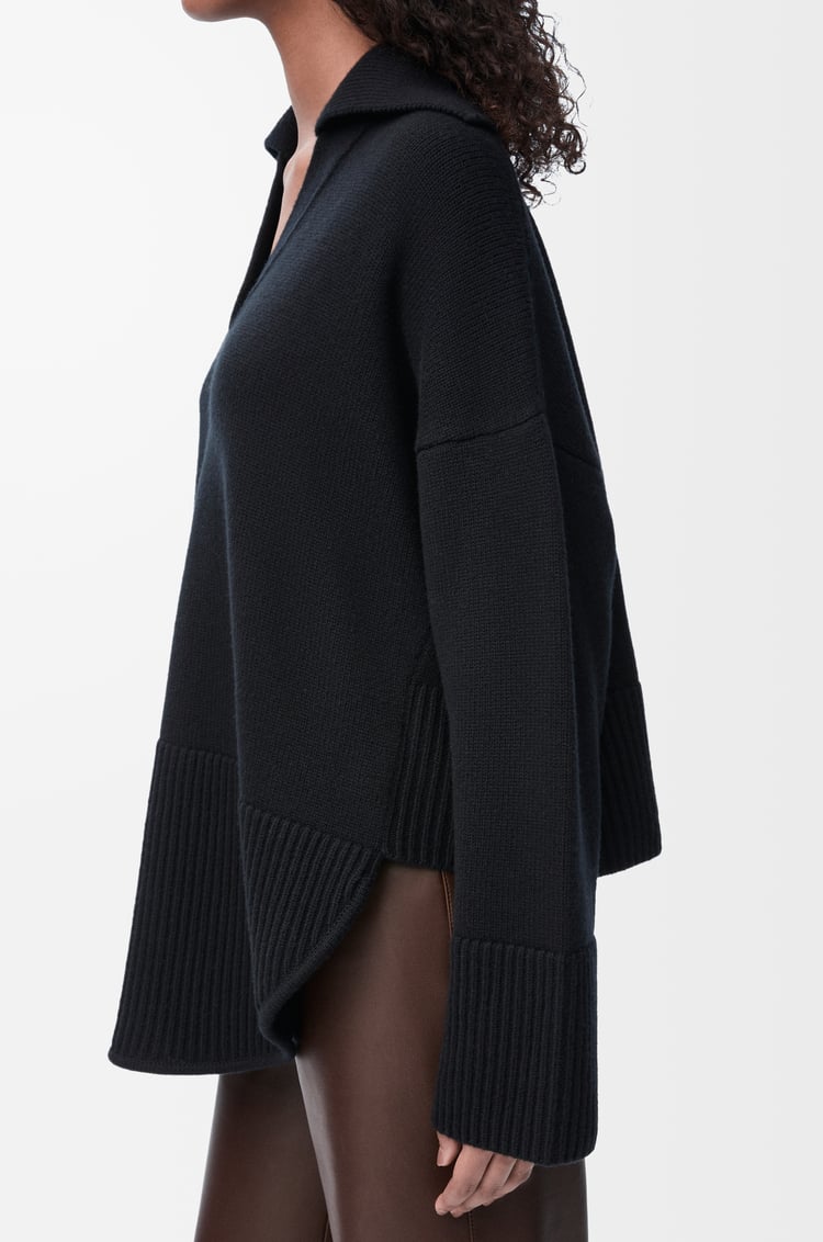 LOEWE Jersey polo en lana Negro