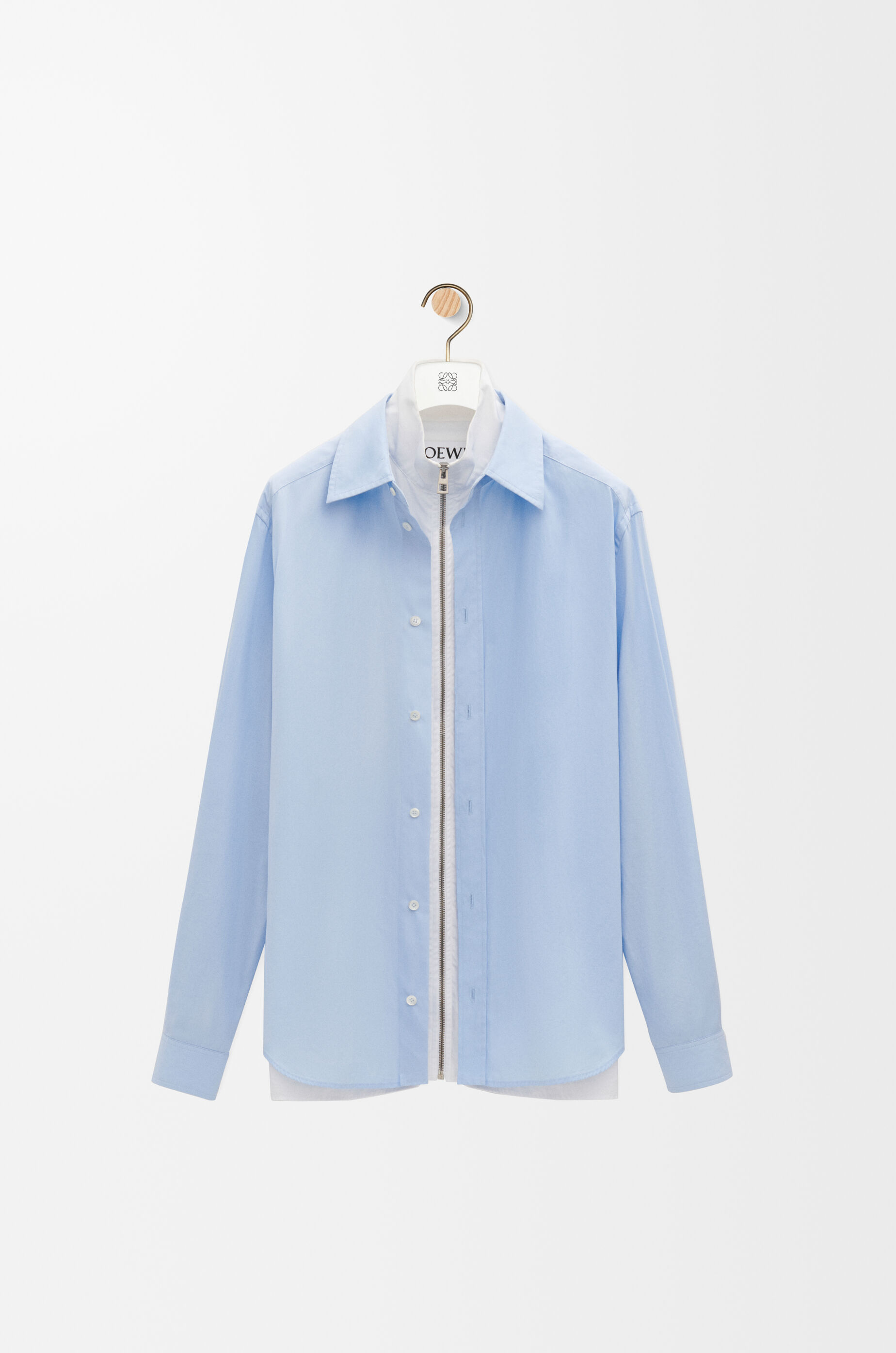 Hybrid shirt in cotton Light Blue/White - LOEWE