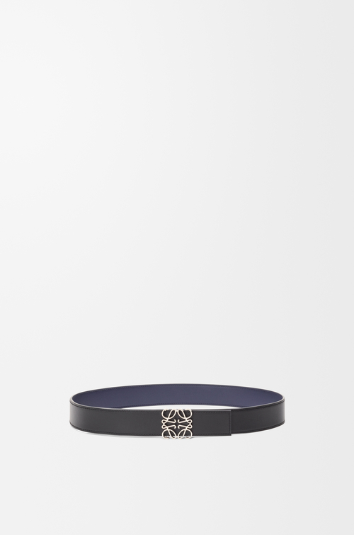 LOEWE Reversible Anagram belt in smooth calfskin Ocean/Black/Palladium