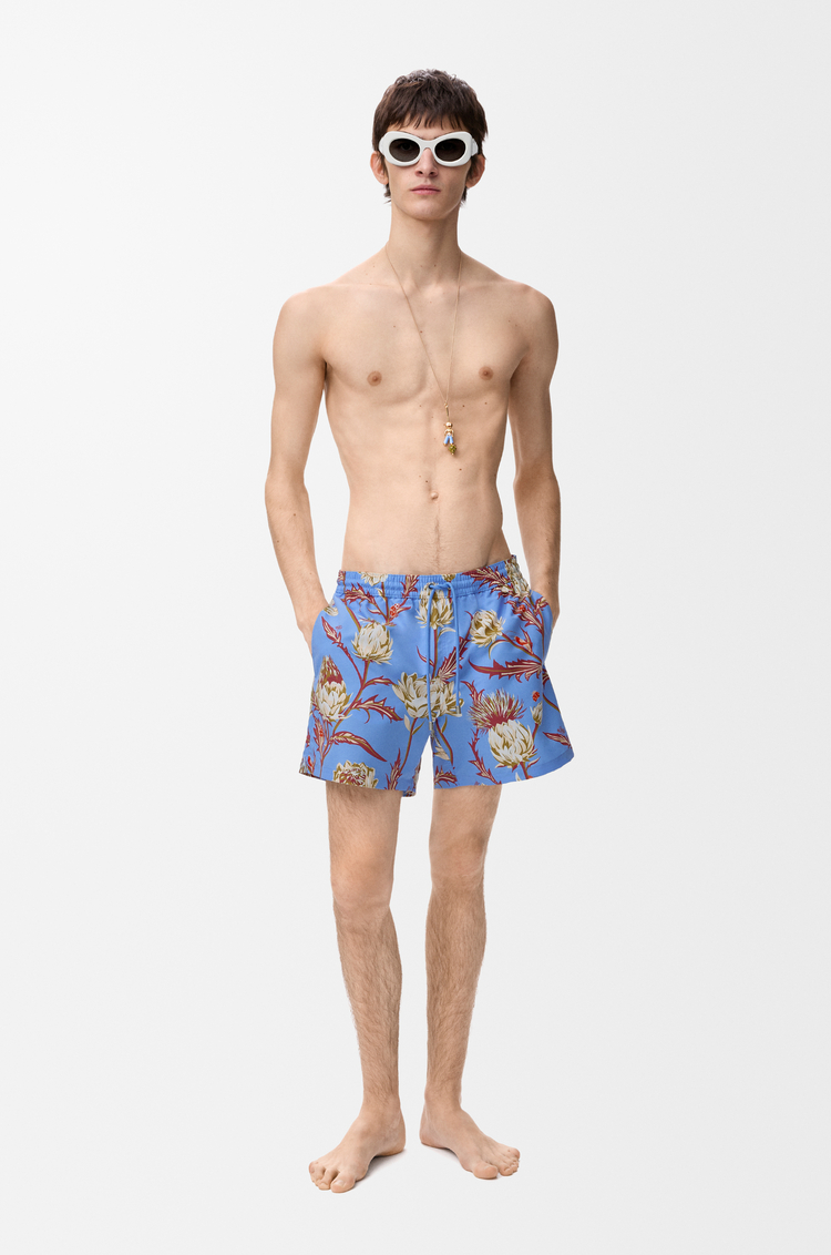 LOEWE Swim shorts in technical shell Blue/Multicolor