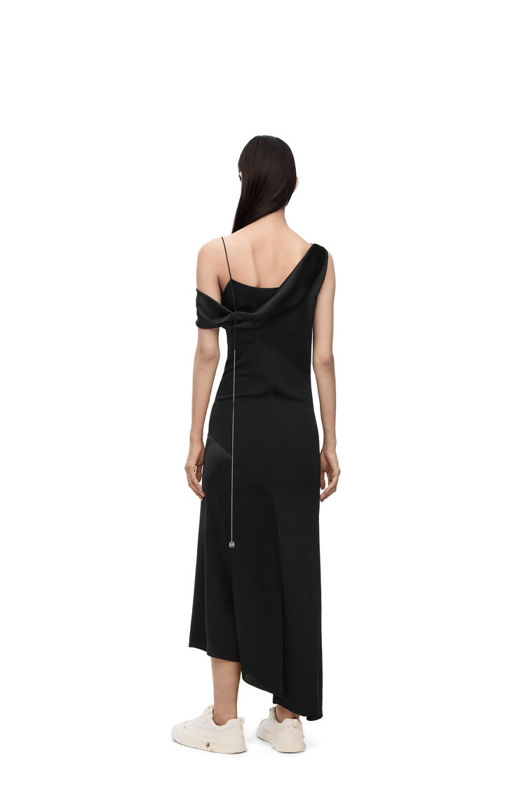 LOEWE ドレープ ドレス (サテン＆クレープジャージー) ブラック