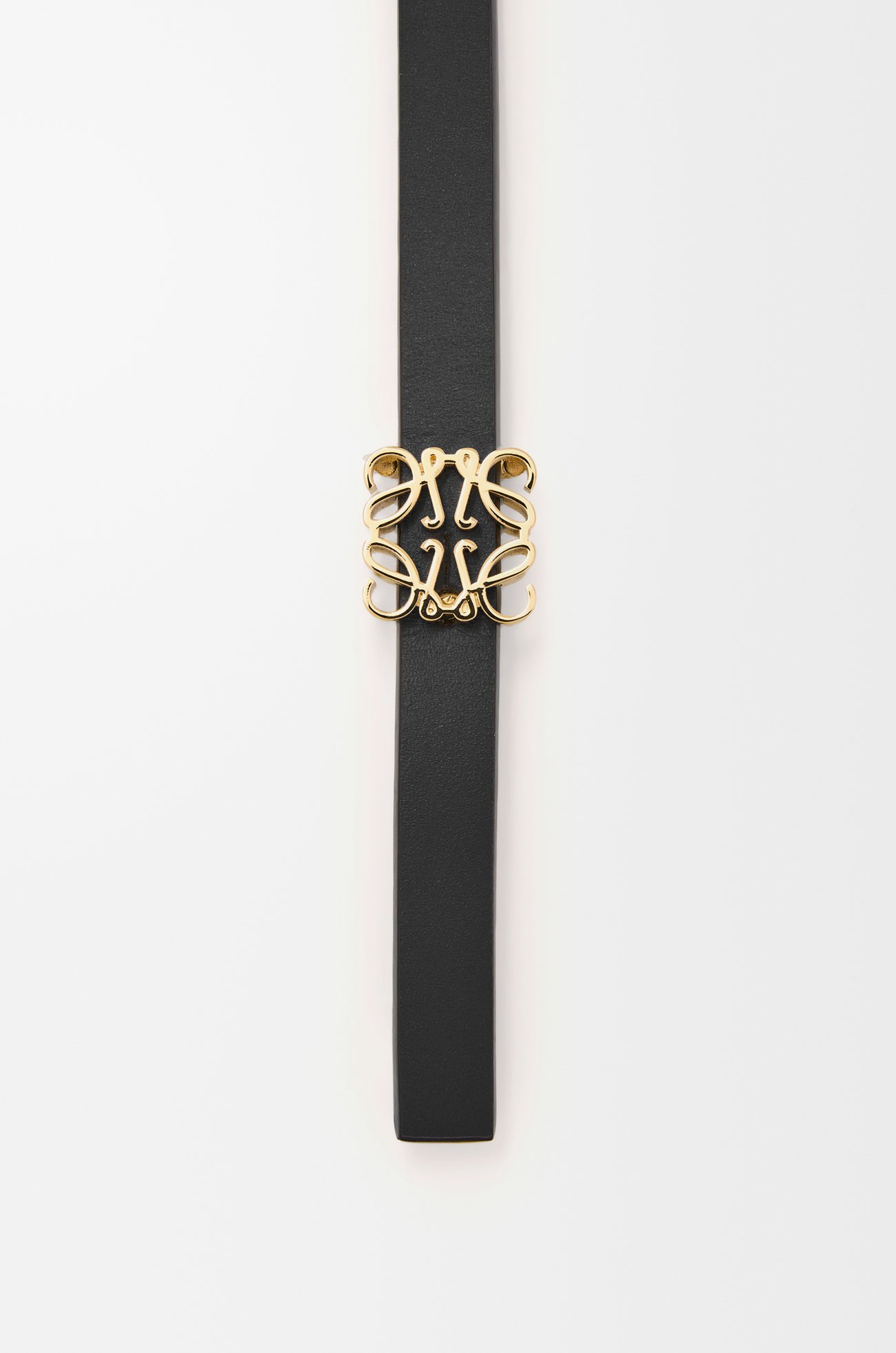 LOEWE 光滑小牛皮雙面 Anagram 方塊皮帶 棕褐色/黑色/金色