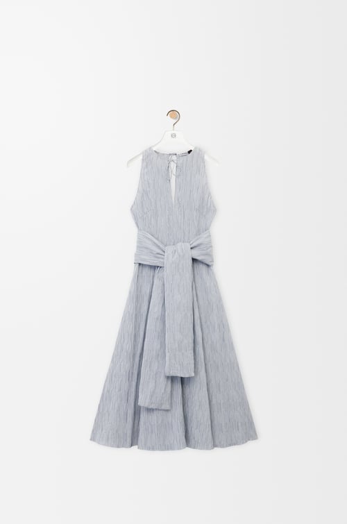 LOEWE Wrap dress in cotton blend Blue/White