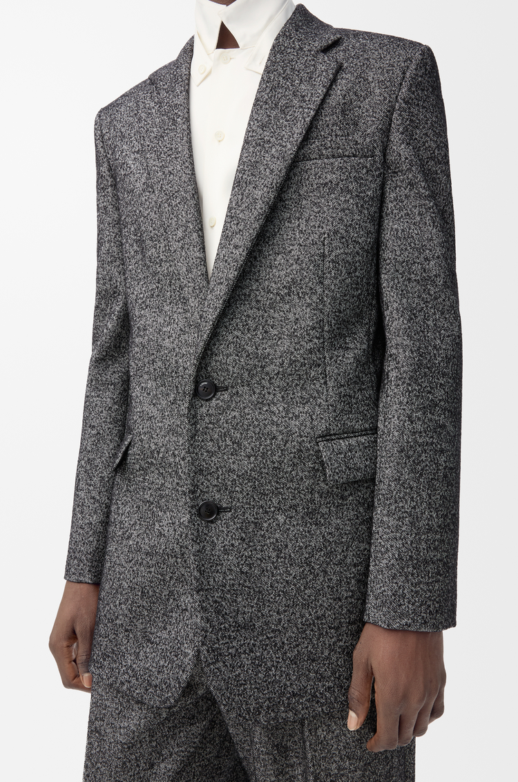 LOEWE Jacket in wool blend Black/White