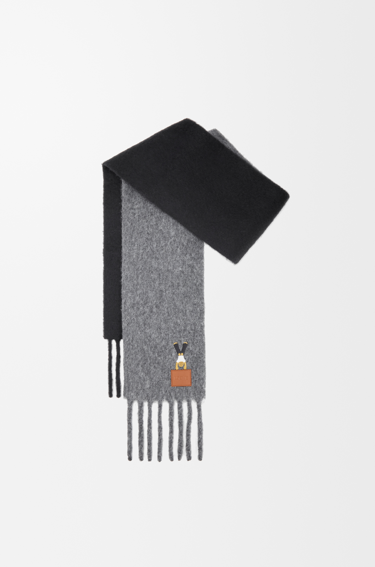 LOEWE Scarf in alpaca and wool blend Dark Grey/Black