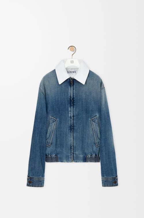 LOEWE Veste zippée en denim Bleu