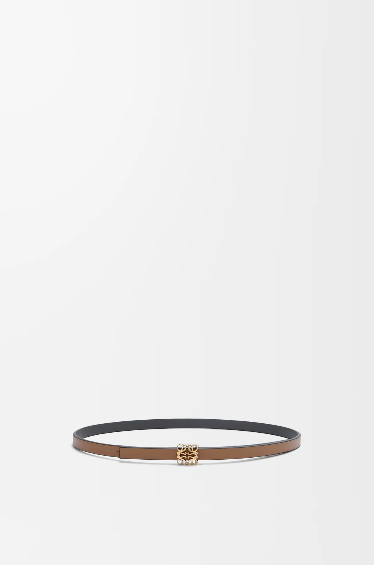 LOEWE Cinturón reversible Anagram Bombé en piel de ternera Moca/Pizarra