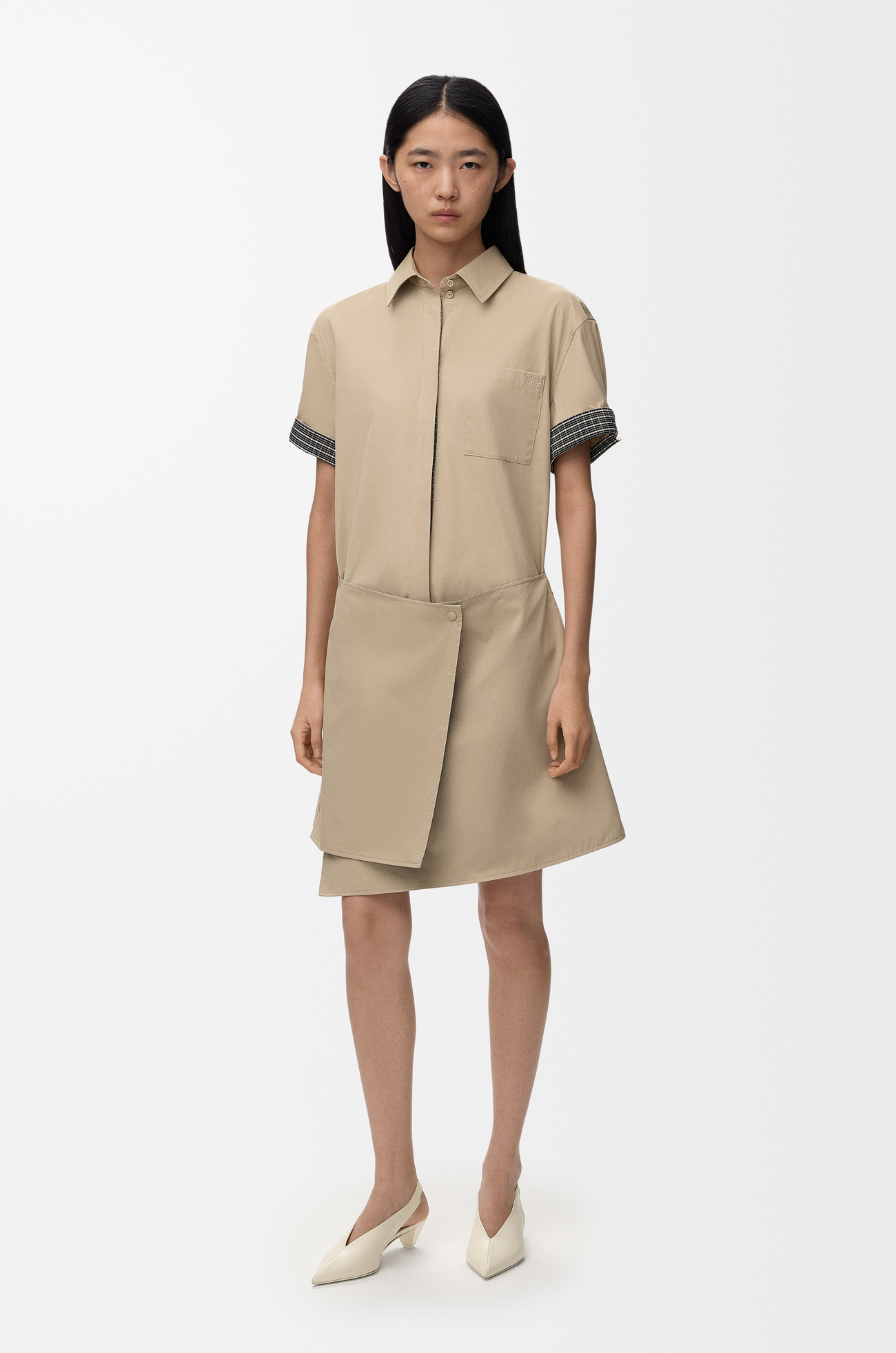 LOEWE Kleid aus Baumwolle und Seide Beige
