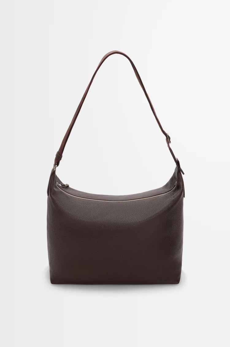 LOEWE Bolso bandolera Cubi en piel de ternera graneada Burdeos Oscuro