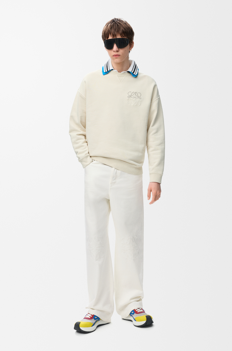 LOEWE Anagram Baggy Jeans aus Denim Weiß